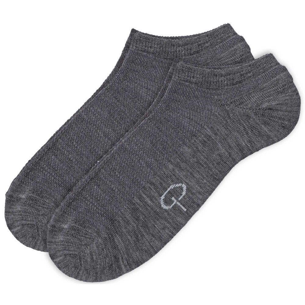 Merinovillaiset matalavartiset sukat 2-pack, grey melange, hi-res