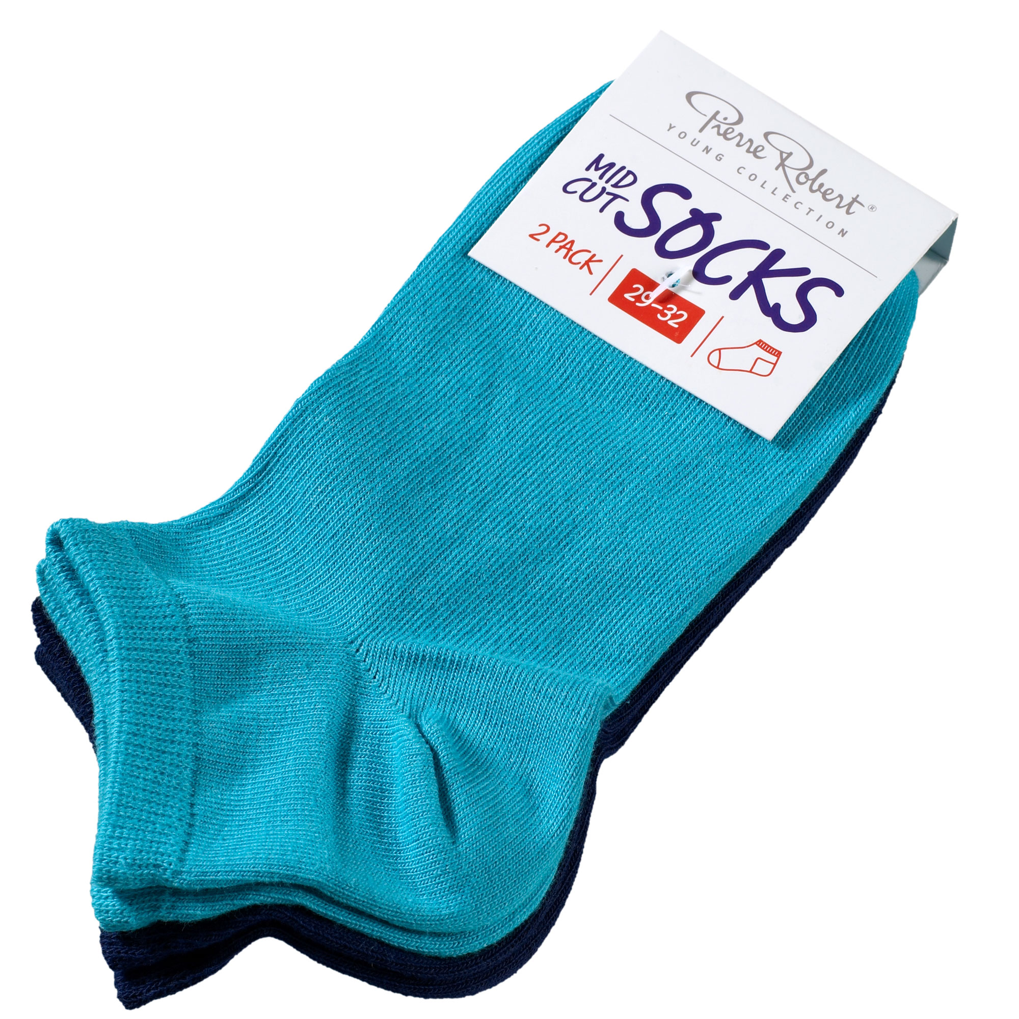 COTTON SOCKS 2X Navy Green, navy and turkis, hi-res