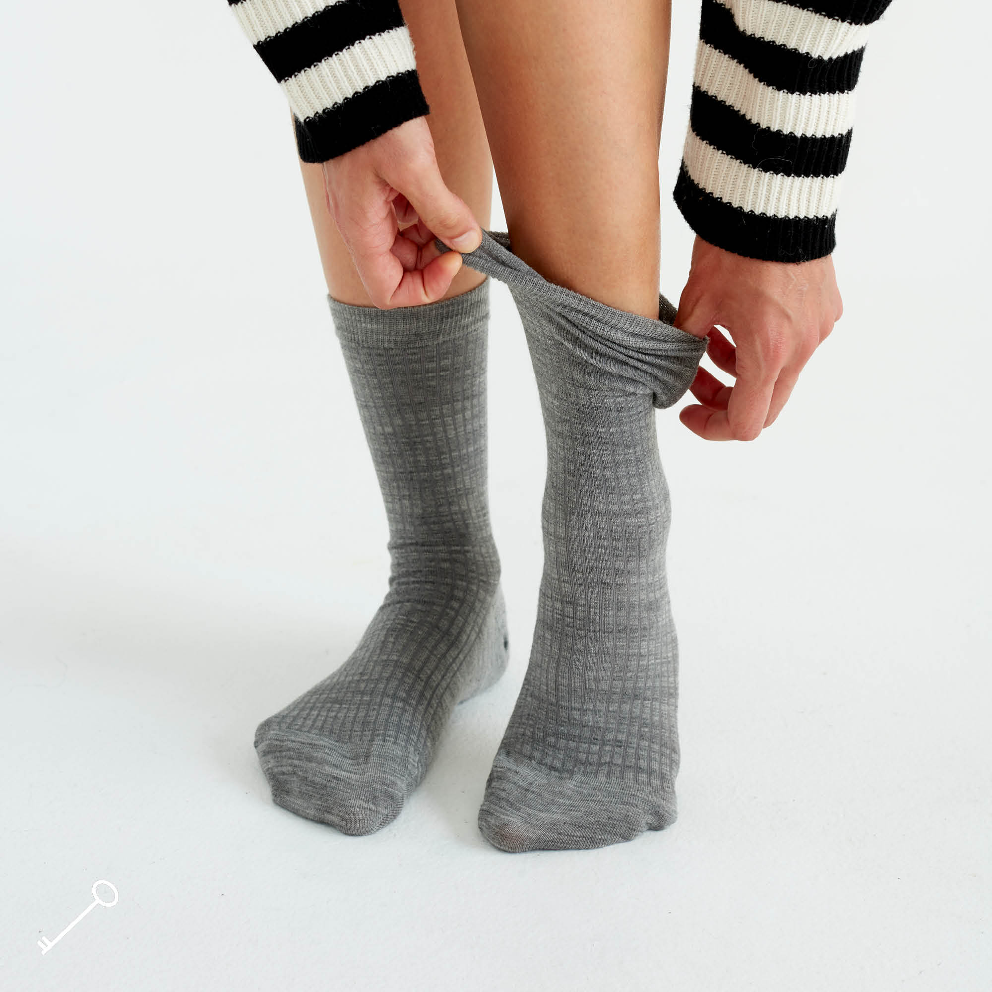 Merino Wool Sock Wmn, Light Grey Melange, hi-res