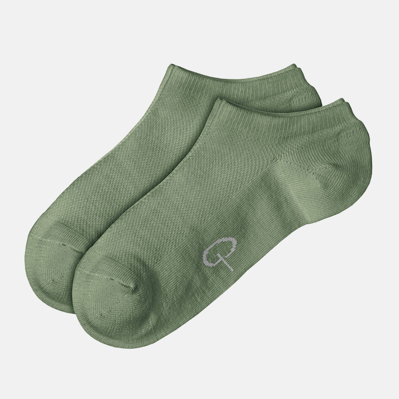 Merinovillaiset matalavartiset sukat 2-pack, Olive Melange, hi-res